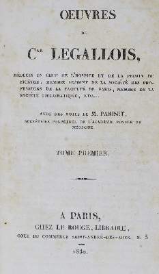 Bild Nr.1: 127-272 Legallois,(J.J.C.).: (Aus der Sammlung Professor Dr.Dr.Johannes Büttner Teil 1)