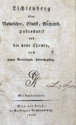 Bild Nr.2: 127-277 Lichtenberg,(C.G.).: (Aus der Sammlung Professor Dr.Dr.Johannes Büttner Teil 1)