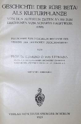 Bild Nr.2: 127-294 Lippmann,E.O.v.: (Aus der Sammlung Professor Dr.Dr.Johannes Büttner Teil 1)