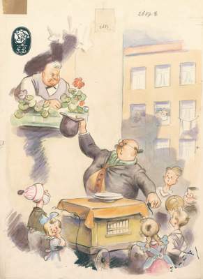 Bild Nr.1: 127-3456 Traub, Gustav: (Künstlergraphik, Fliegende Blätter, Vorzeichnung)