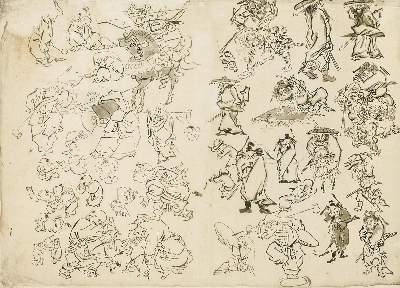 Bild Nr.1: 127-3619 Mangas.: (Künstlergraphik, Japan)