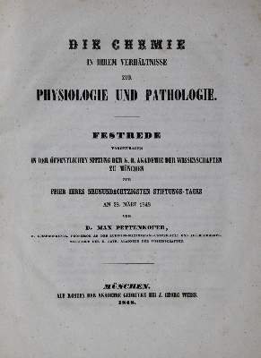 Bild Nr.1: 127-363 Pettenkofer,M.v.: (Aus der Sammlung Professor Dr.Dr.Johannes Büttner Teil 1)