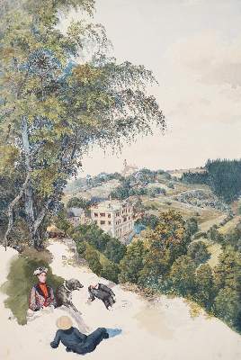 Bild Nr.1: 127-3763 Landschaftszeichner,: (Künstlergraphik)
