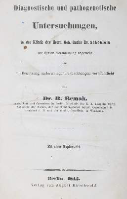 Bild Nr.1: 127-388 Remak,R.: (Aus der Sammlung Professor Dr.Dr.Johannes Büttner Teil 1)