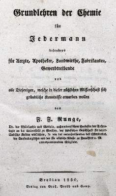 Bild Nr.1: 127-398 Runge,F.F.: (Aus der Sammlung Professor Dr.Dr.Johannes Büttner Teil 1)