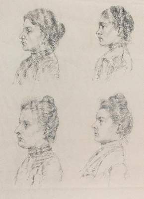 Bild Nr.1: 127-3997 Portraitstudien.: (Künstlergraphik, Portrait)