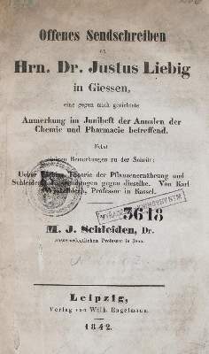 Bild Nr.1: 127-432 Schleiden,M.J.: (Aus der Sammlung Professor Dr.Dr.Johannes Büttner Teil 1)