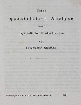 Bild Nr.1: 127-458 Steinheil,(C.A.).: (Aus der Sammlung Professor Dr.Dr.Johannes Büttner Teil 1)