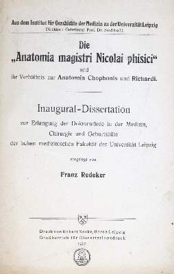 Bild Nr.2: 127-463 Sudhoff,(K.).: (Aus der Sammlung Professor Dr.Dr.Johannes Büttner Teil 1)