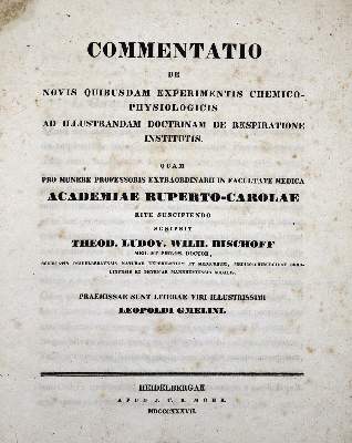 Bild Nr.1: 127-47 Bischoff,T.L.W.: (Aus der Sammlung Professor Dr.Dr.Johannes Büttner Teil 1)