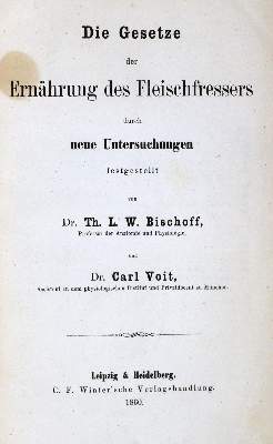 Bild Nr.1: 127-48 Bischoff,T.L.W. u. C.Voit.: (Aus der Sammlung Professor Dr.Dr.Johannes Büttner Teil 1)