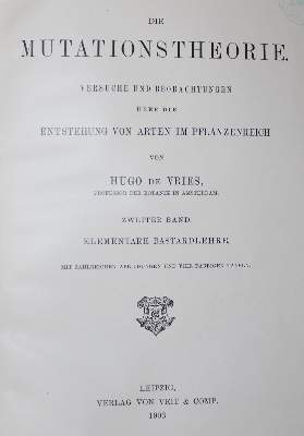 Bild Nr.1: 127-493 Vries,H.de.: (Aus der Sammlung Professor Dr.Dr.Johannes Büttner Teil 1)