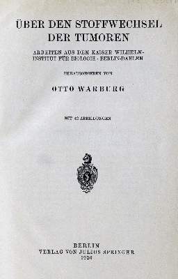 Bild Nr.1: 127-497 Warburg,O. (Hrsg.).: (Aus der Sammlung Professor Dr.Dr.Johannes Büttner Teil 1)