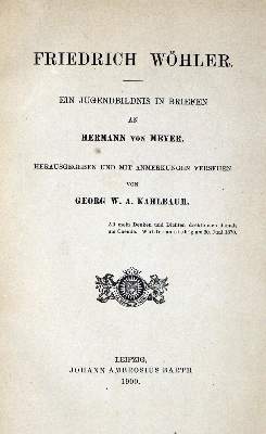 Bild Nr.1: 127-502 Wöhler,F.: (Aus der Sammlung Professor Dr.Dr.Johannes Büttner Teil 1)