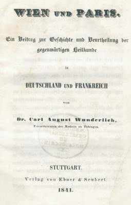 Bild Nr.1: 127-505 Wunderlich,C.(R.)A.: (Aus der Sammlung Professor Dr.Dr.Johannes Büttner Teil 1)