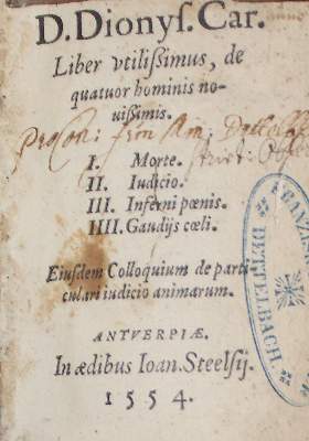 Bild Nr.1: 127-668 Dionysius Carthusianus.: (Alte Drucke, Handschriften und Theologie)
