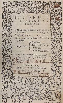 Bild Nr.1: 127-741 Lactantius,L.C.F.: (Alte Drucke, Handschriften und Theologie)