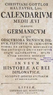 Bild Nr.1: 127-882 Haltaus,C.G.: (Kalender)