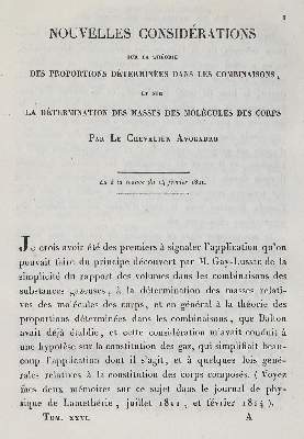Bild Nr.1: 127-9 Avogadro,(A.).: (Aus der Sammlung Professor Dr.Dr.Johannes Büttner Teil 1)