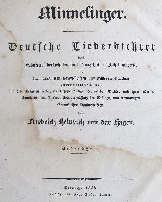 Bild Nr.1: 127-936 Hagen,F.H.v.d.: (Musik)