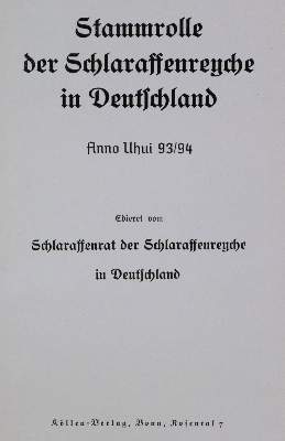 Bild Nr.1: 127-965 Stammrolle: (Studentika und Hochschulen, Schlaraffia)