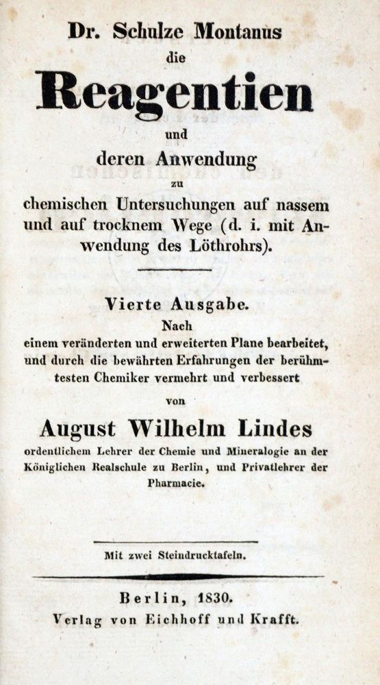 Große Abbildung Nr.1: 128-102 Schulze-Montanus,(A.).: (Aus der Sammlung Professor Dr.Dr.Johannes Büttner Teil 1)
