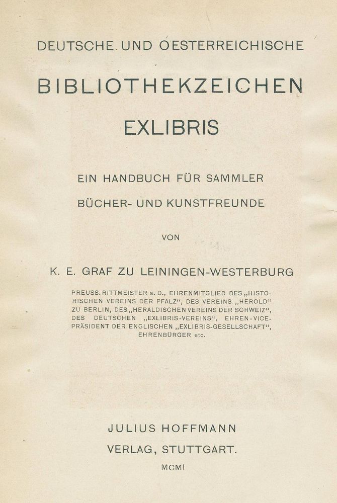 Große Abbildung Nr.1: 128-1035 Leiningen-Westerburg,K.E.z.: (Exlibris)