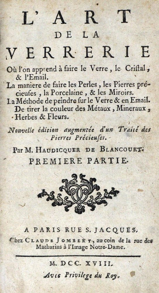 Große Abbildung Nr.1: 128-1045 Haudicquer de Blancourt,(J.).: (Glas)