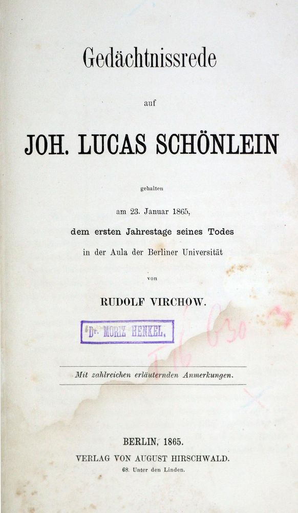 Große Abbildung Nr.1: 128-108 Virchow,R.: (Aus der Sammlung Professor Dr.Dr.Johannes Büttner Teil 1)