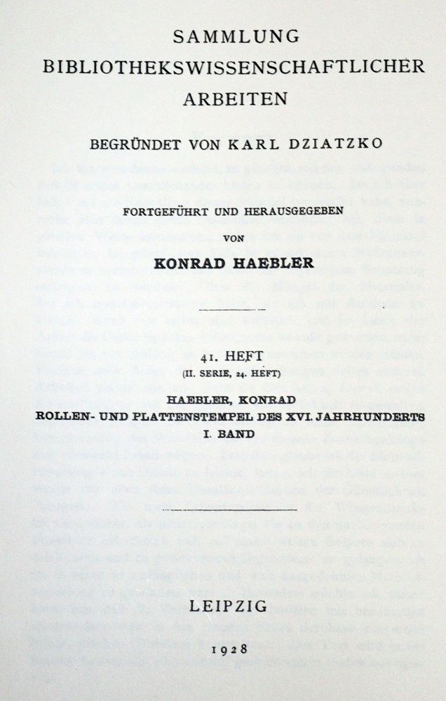 Große Abbildung Nr.1: 128-1101 Haebler,K.: (Einband)