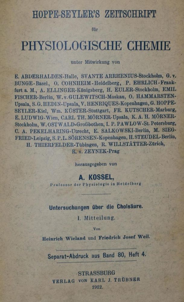 Große Abbildung Nr.1: 128-111 Wieland,H.: (Aus der Sammlung Professor Dr.Dr.Johannes Büttner Teil 1)