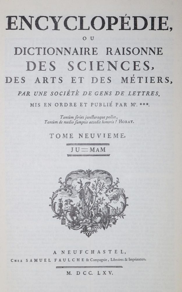 Große Abbildung Nr.1: 128-1118 Diderot,D. u. J.d'Alembert.: (Faksimile)
