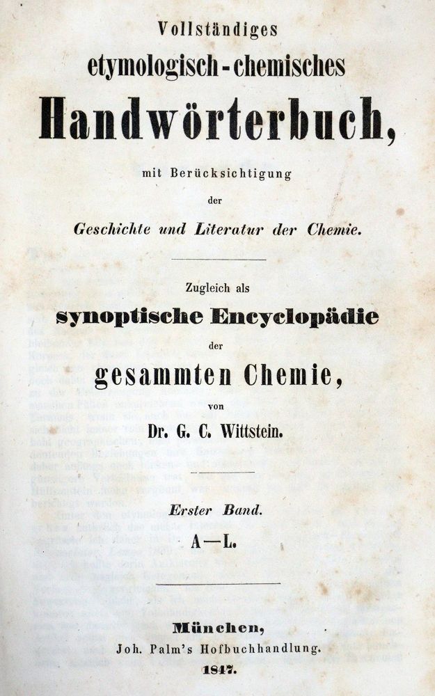 Große Abbildung Nr.1: 128-112 Wittstein,G.C.: (Aus der Sammlung Professor Dr.Dr.Johannes Büttner Teil 1)