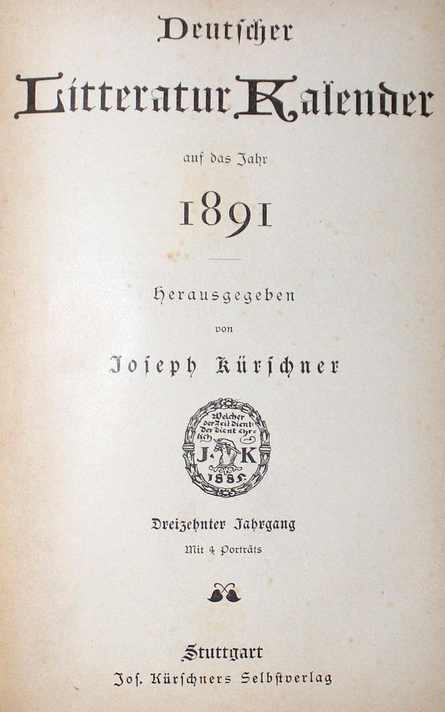 Große Abbildung Nr.2: 128-1146 Kürschner,J.: (Bibliographie und Buchwesen)