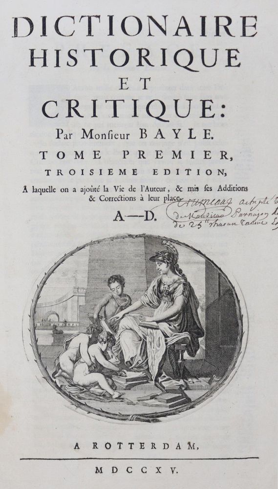 Große Abbildung Nr.1: 128-1148 Bayle,P.: (Lexika - Wörterbücher - Sprachwissenschaften)