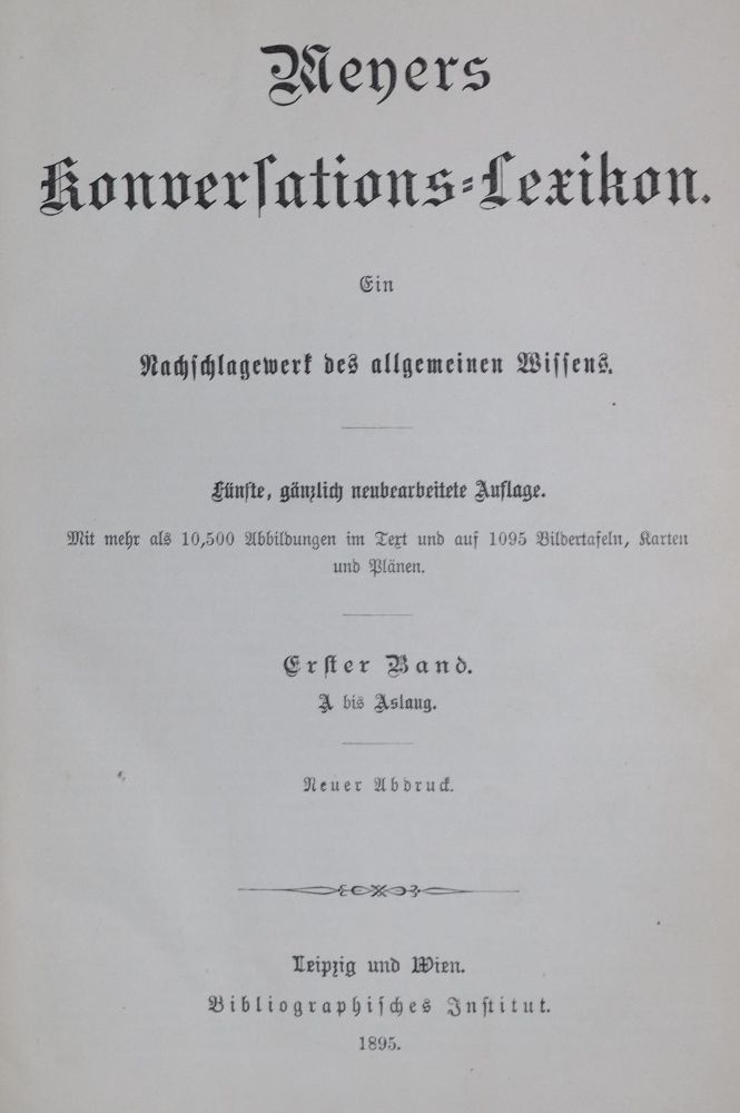 Große Abbildung Nr.1: 128-1159 Meyers Konversations-Lexikon.: (Lexika - Wörterbücher - Sprachwissenschaften)