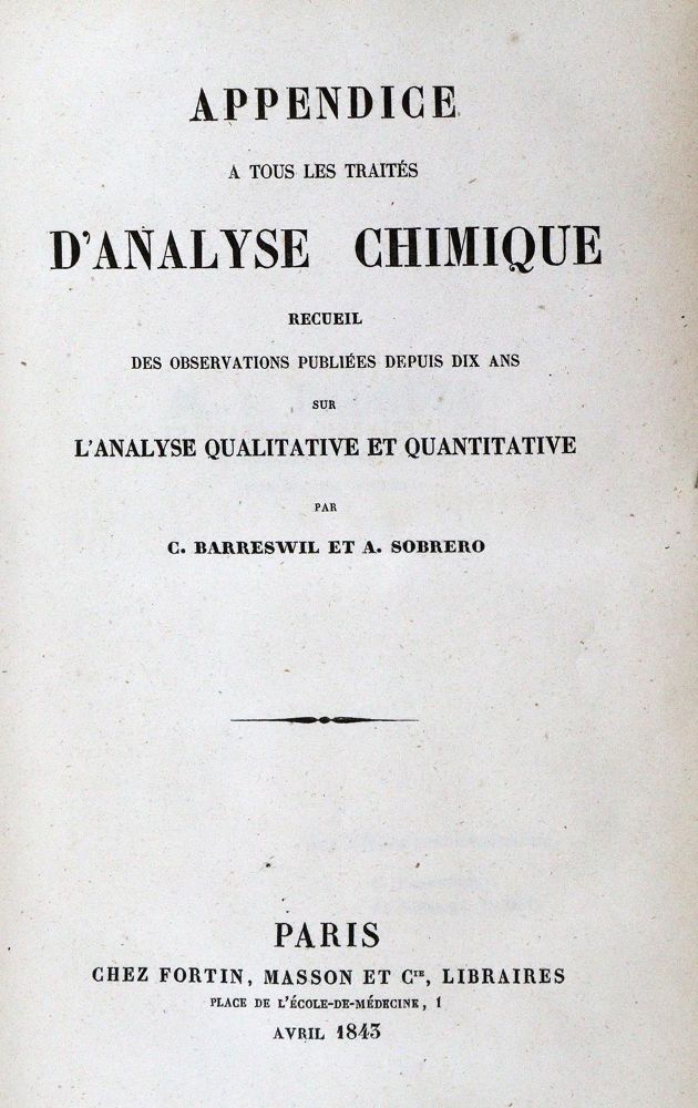 Große Abbildung Nr.1: 128-116 Barreswil,(L.C.A.) u. A.Sobrero.: (ZZRückgänge Sgl. Prof. Büttner Teil 1 und 2)