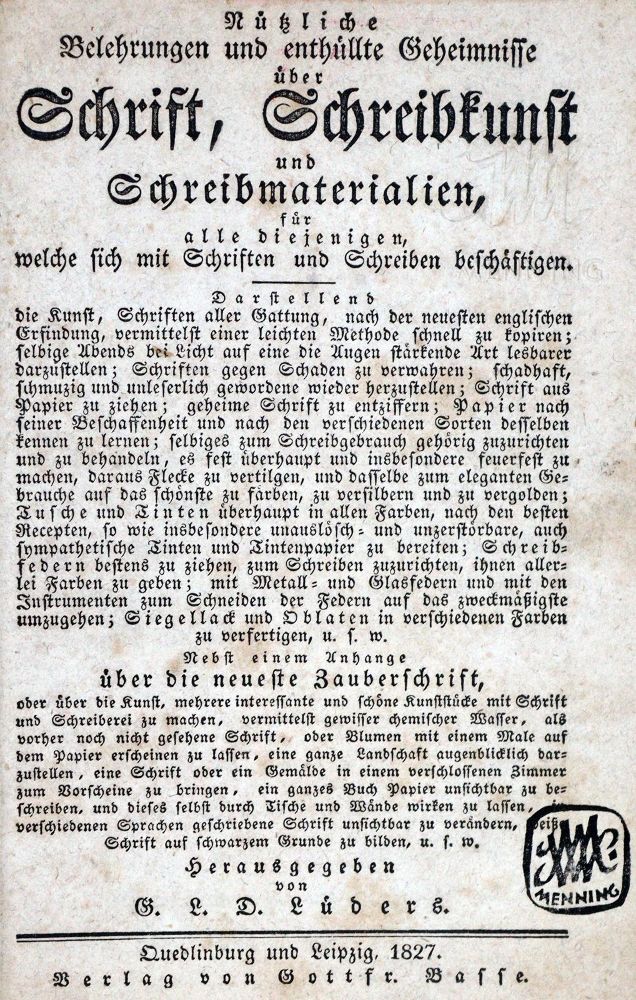 Große Abbildung Nr.1: 128-1184 Lüders,G.L. (Hrsg.).: (Typographie und Kalligraphie)