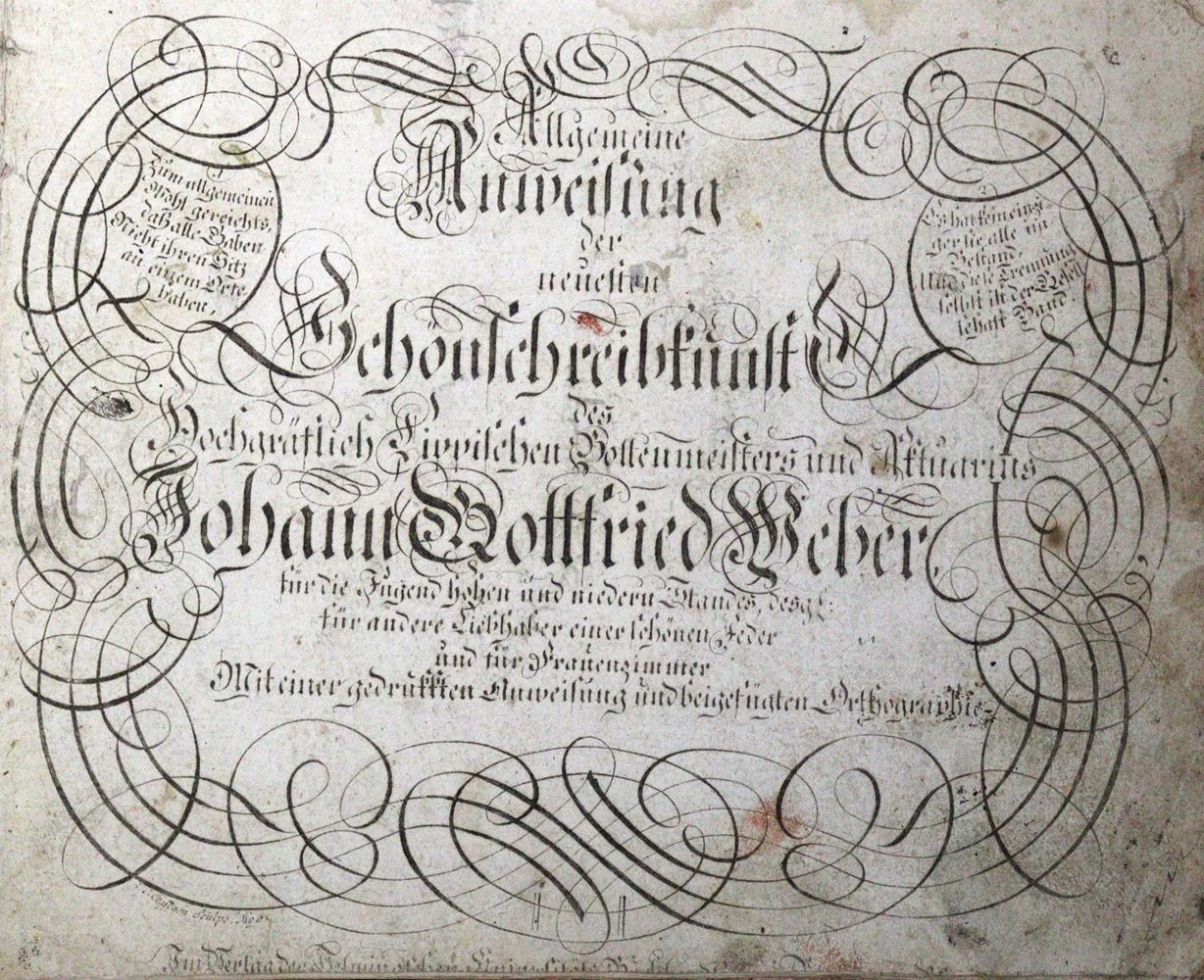 Große Abbildung Nr.1: 128-1185 Weber,J.H.: (Typographie und Kalligraphie)