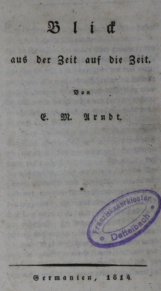 Große Abbildung Nr.1: 128-1317 Arndt,E.M.: (Literatur und illustrierte Bücher bis 19.Jahrhundert)