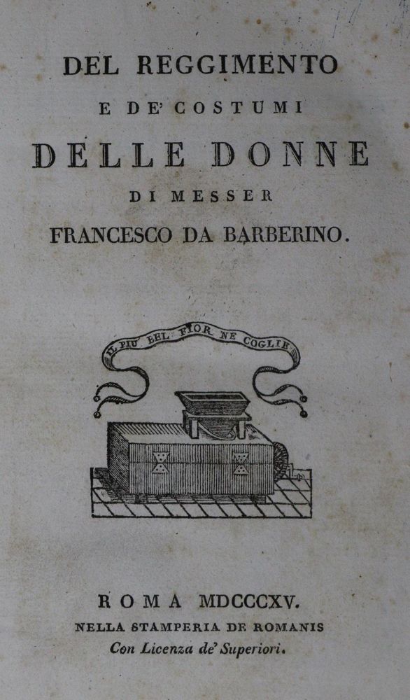 Große Abbildung Nr.1: 128-1321 Barberino,F.da (d.i.Francesco di Neri).: (Literatur und illustrierte Bücher bis 19.Jahrhundert)
