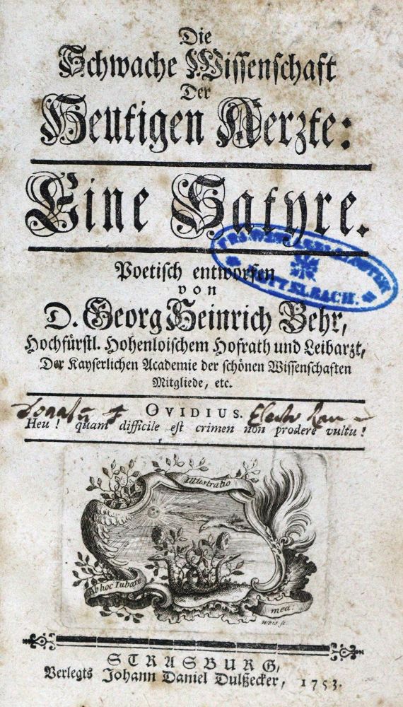Große Abbildung Nr.1: 128-1323 Behr,G.H.: (Literatur und illustrierte Bücher bis 19.Jahrhundert)