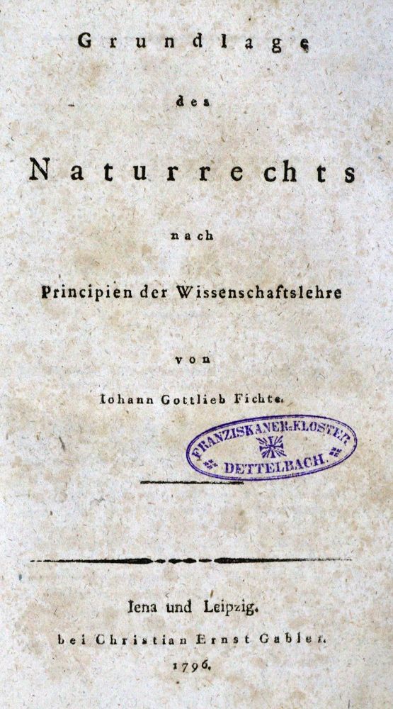 Große Abbildung Nr.1: 128-1362 Fichte,J.G.: (Literatur und illustrierte Bücher bis 19.Jahrhundert)