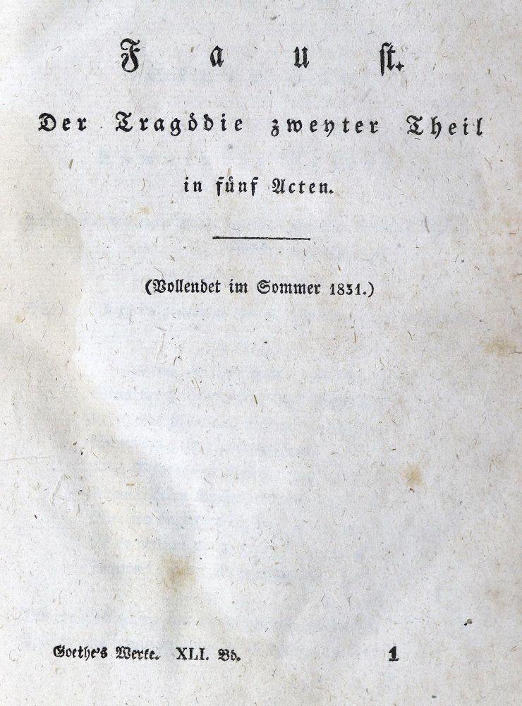 Große Abbildung Nr.1: 128-1369 Goethe,J.W.v.: (Literatur und illustrierte Bücher bis 19.Jahrhundert)