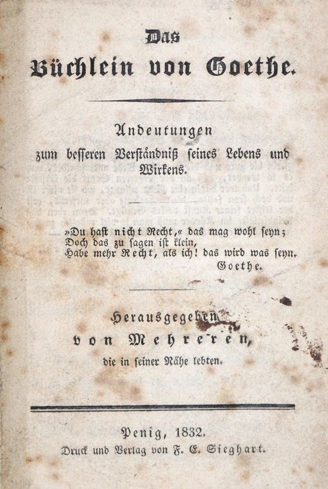 Große Abbildung Nr.1: 128-1377 (Wolff,O.L.B.).: (Goethe)