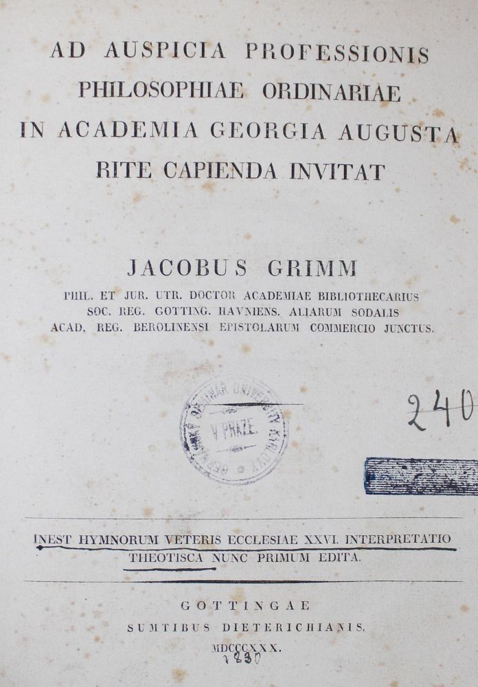Große Abbildung Nr.1: 128-1382 Grimm,J.: (Literatur und illustrierte Bücher bis 19.Jahrhundert)