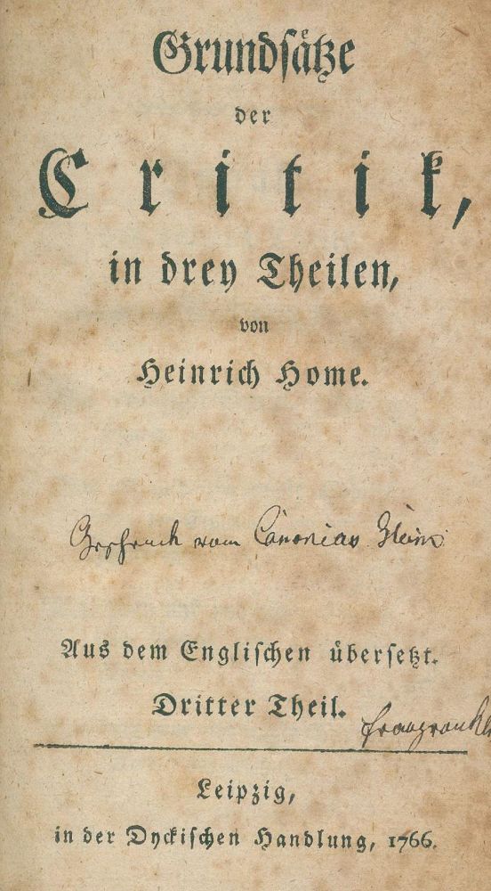 Große Abbildung Nr.1: 128-1392 Home,H.: (Literatur und illustrierte Bücher bis 19.Jahrhundert)
