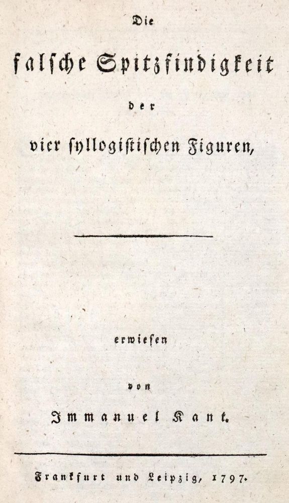 Große Abbildung Nr.1: 128-1400 Kant,I.: (Literatur und illustrierte Bücher bis 19.Jahrhundert)