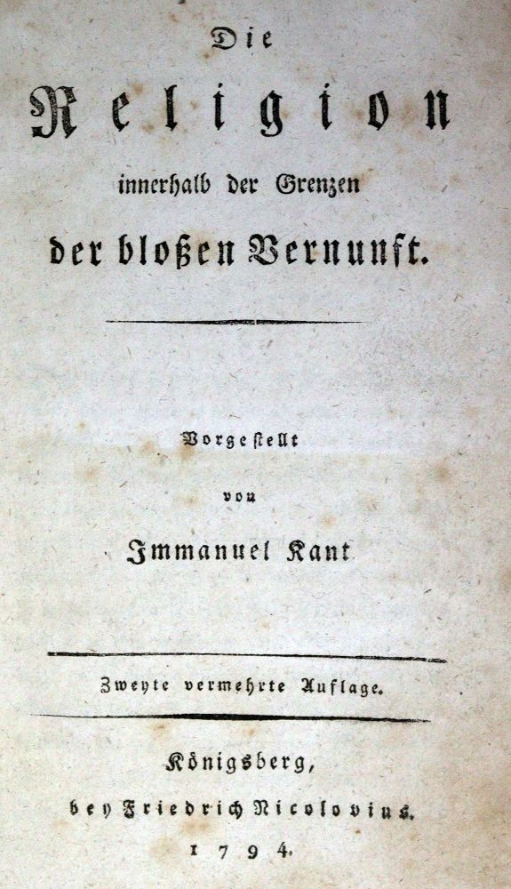 Große Abbildung Nr.1: 128-1401 Kant,I.: (Literatur und illustrierte Bücher bis 19.Jahrhundert)