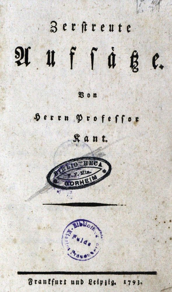 Große Abbildung Nr.1: 128-1402 Kant,I.: (Literatur und illustrierte Bücher bis 19.Jahrhundert)
